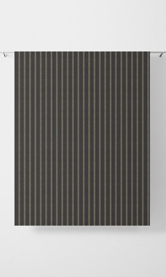 Striped Window Curtains (Midnight Blue/ Charcoal Grey)