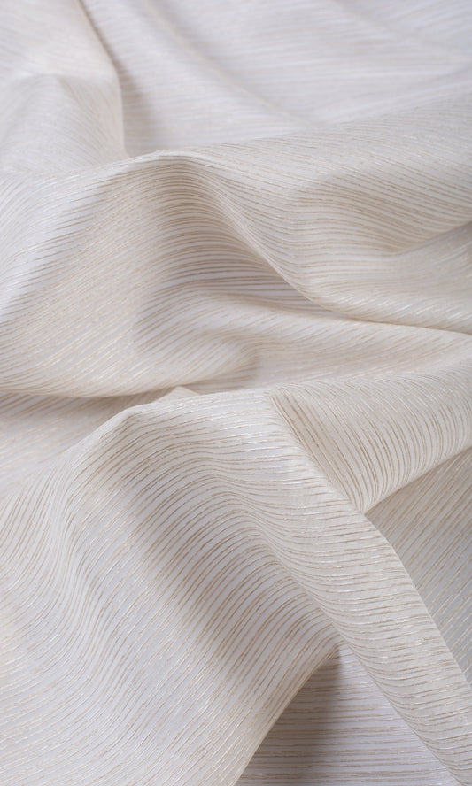Textured Sheer Home Decor Fabric Sample (Pale Beige/ Warm Ivory)