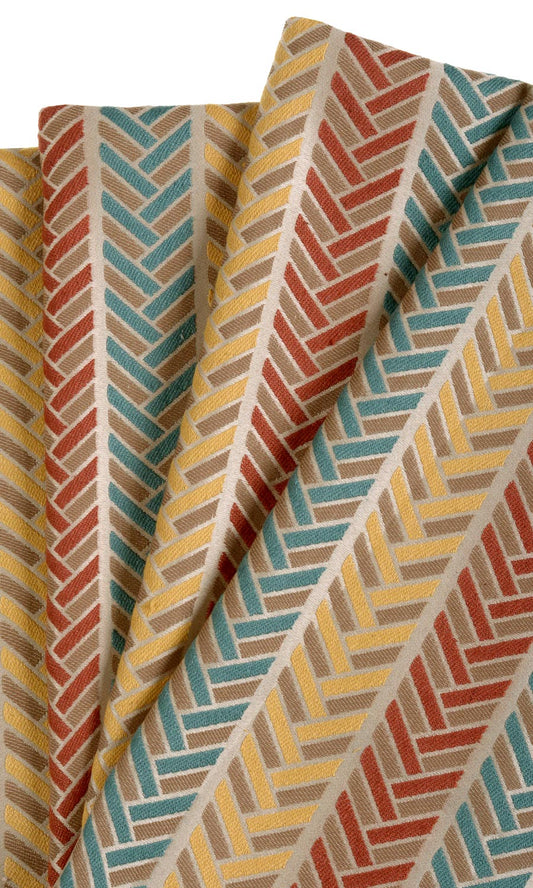 Herringbone Drapery (Red/ Blue/ Yellow)