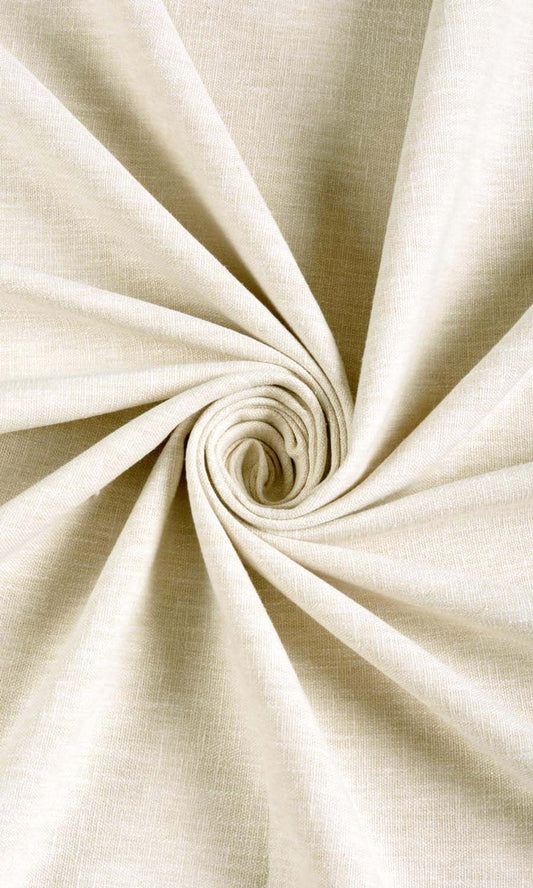 Poly-Cotton Curtain Panels (Warm Ivory/ Pale Beige)