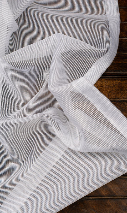 Textured Sheer Home Decor Fabric Sample (White)