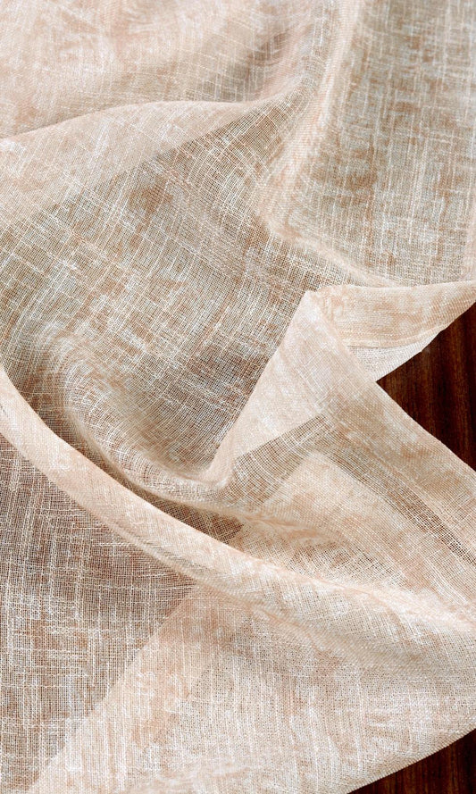 Textured Sheer Home Décor Fabric By the Yard (Salmon Pink/ Peach Orange)