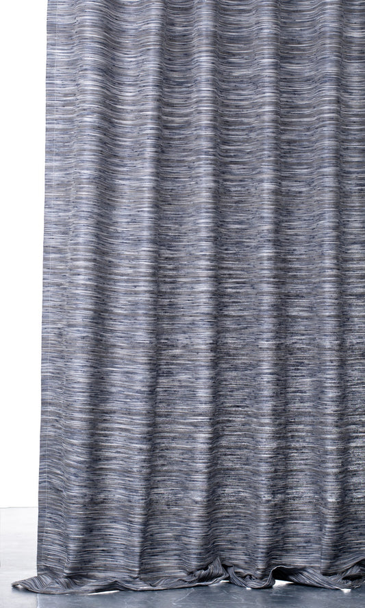 Faux Silk Home Decor Fabric Sample (Grey/ Blue/ Black)