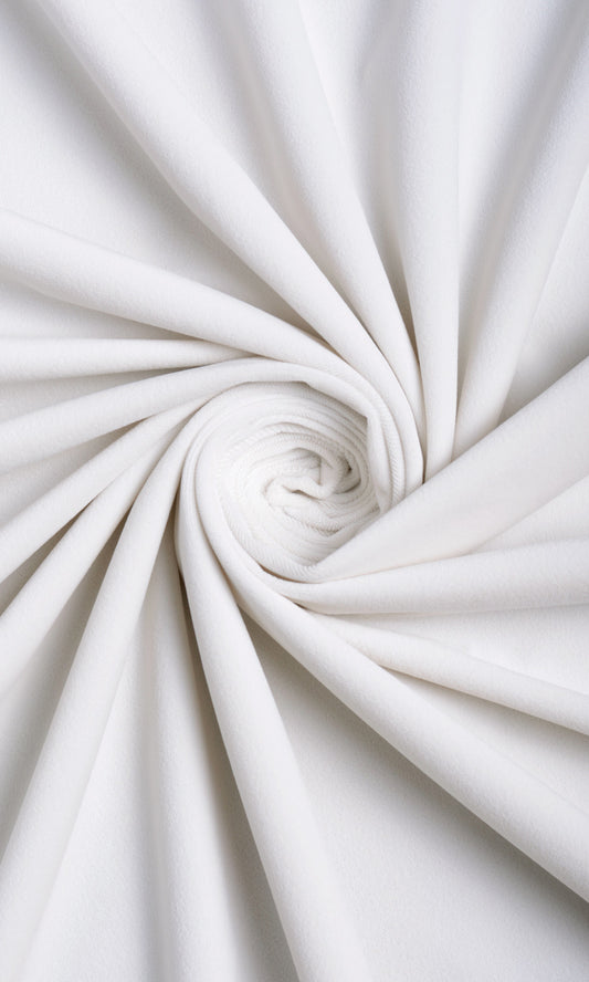 Velvet Home Decor Fabric By the Yard (White)