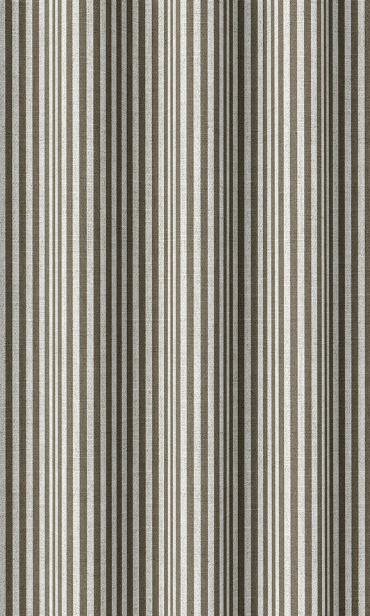 Striped Print Home Decor Fabric By the Yard (Brown/ White)
