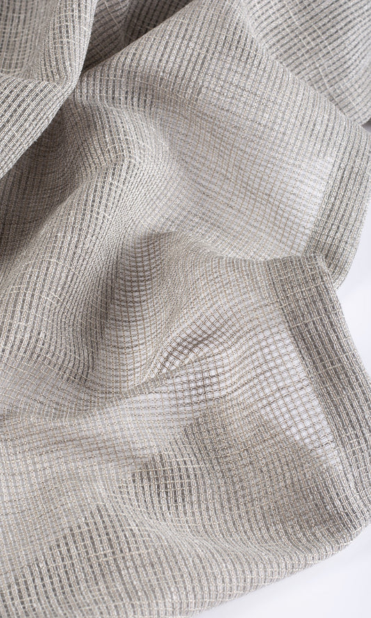 Checkered Sheer Home Decor Fabric Sample (Grey)