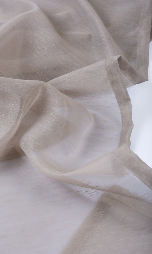 Plain Sheer Home Decor Fabric Sample (Taupe Grey)
