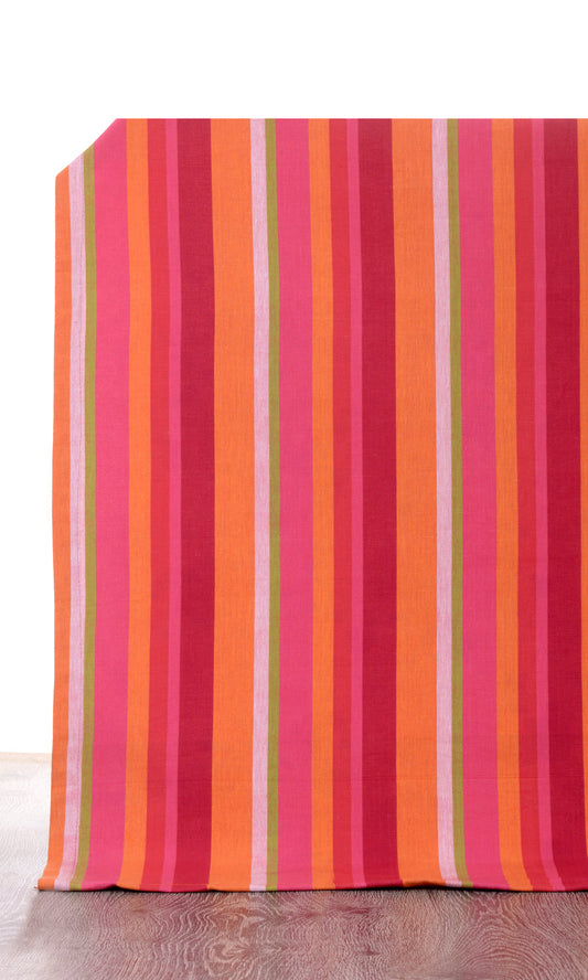 Cotton Curtain Panels (Orange/ Pink)