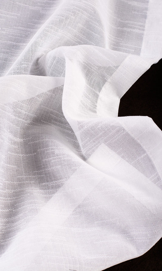 Textured Sheer Home Decor Fabric Sample (White)