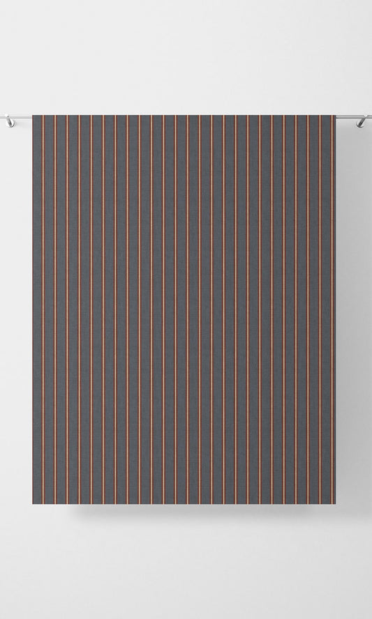 Modern Striped Curtain Panels (Grey & Red)