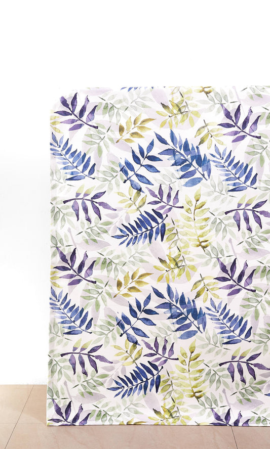 Floral Home Decor Fabric Sample (Purple/ Blue/ Green/ Gray)