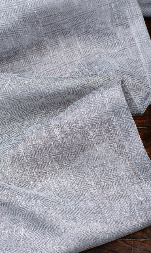 Chevron Textured Sheer Home Décor Fabric By the Yard (Cool Grey)